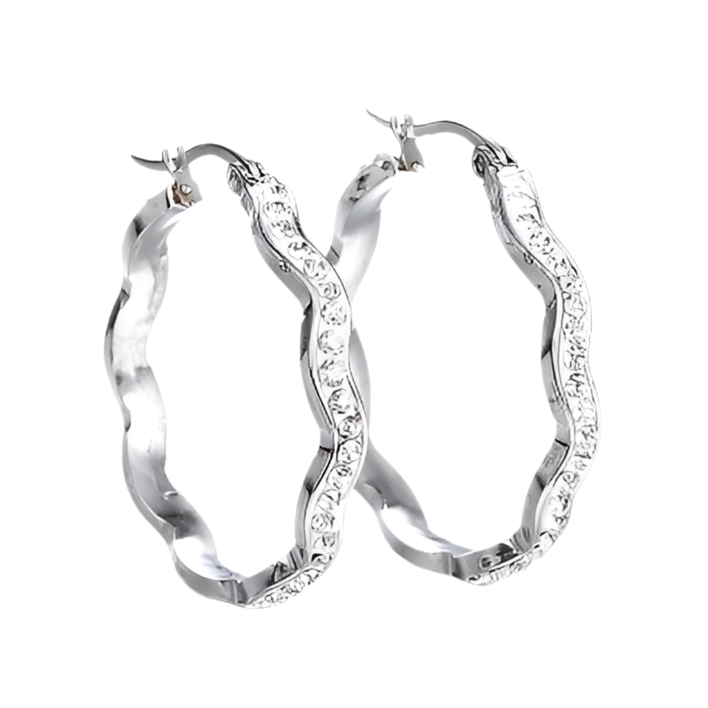 Tessa Rhinestone Wave Hoops