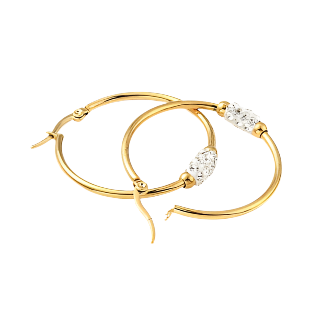 Nico Gold Rhinestone Hoops