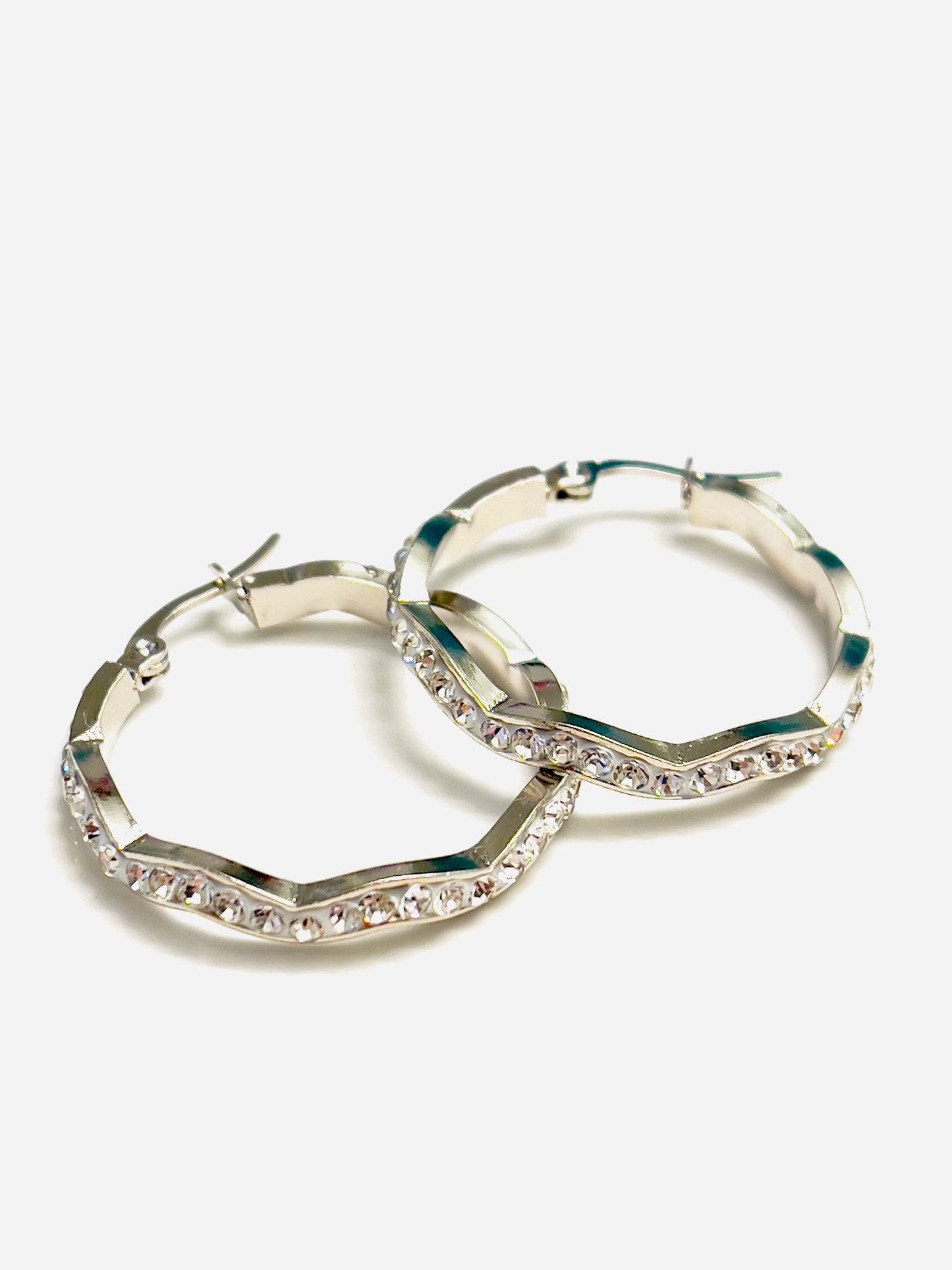 Tessa Rhinestone Wave Hoops