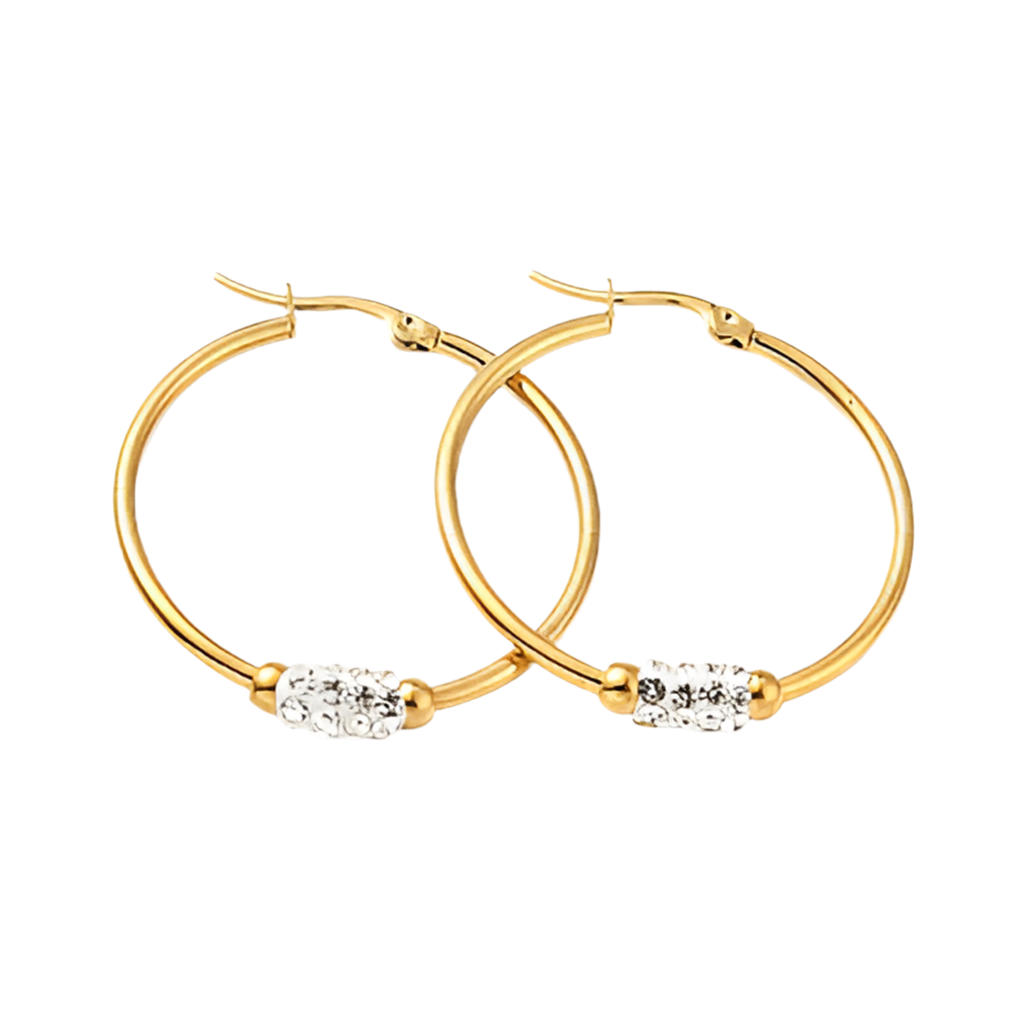 Nico Gold Rhinestone Hoops