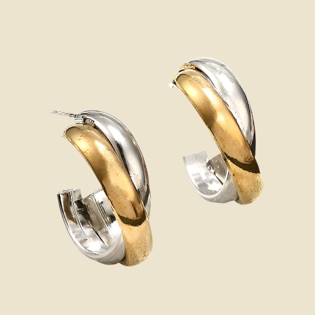 Lara Mixed Metal Half Hoops