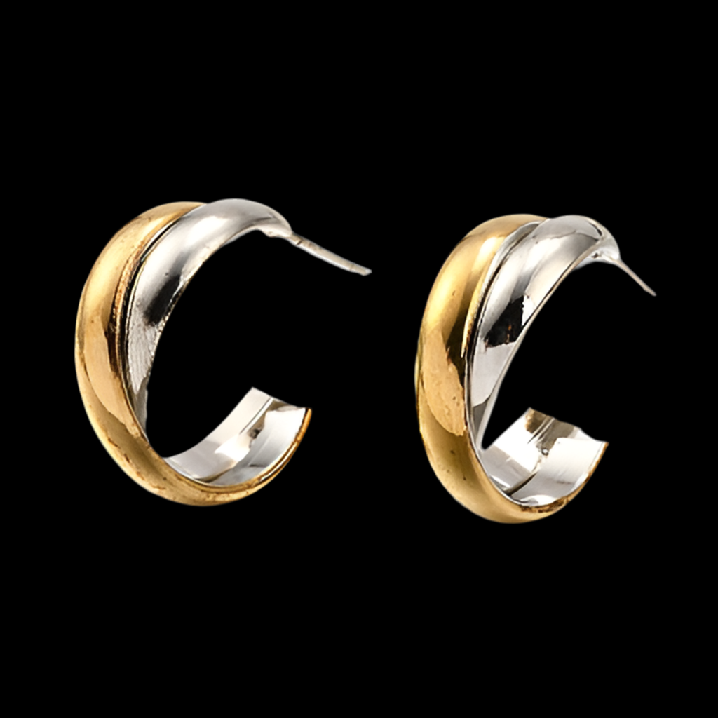 Lara Mixed Metal Half Hoops