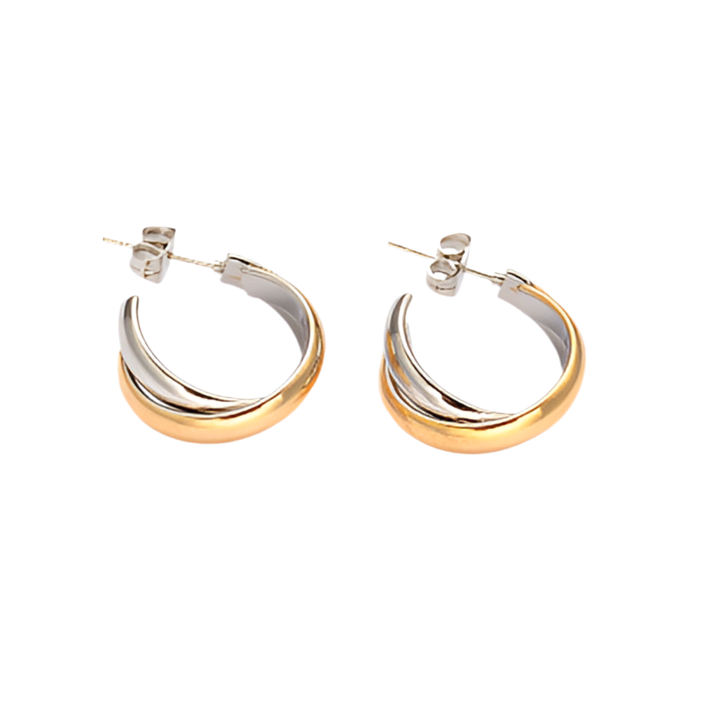 Lara Mixed Metal Half Hoops