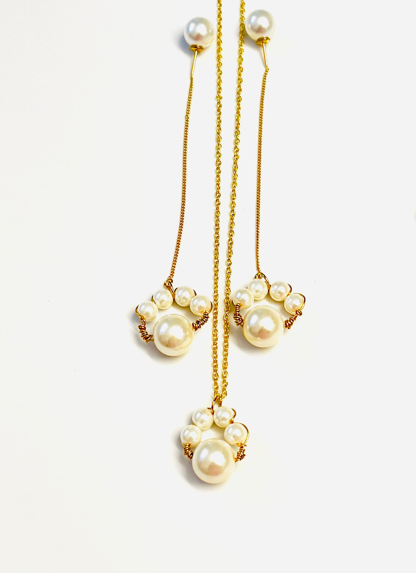 Pet Paws Necklace & Earring Set