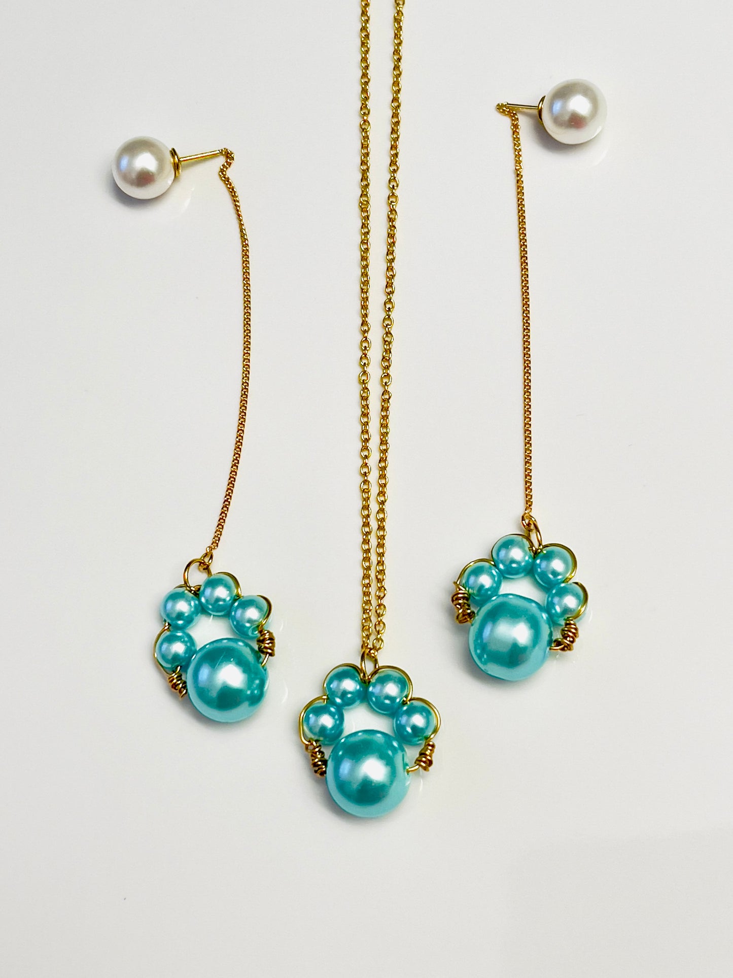 Pet Paws Necklace & Earring Set
