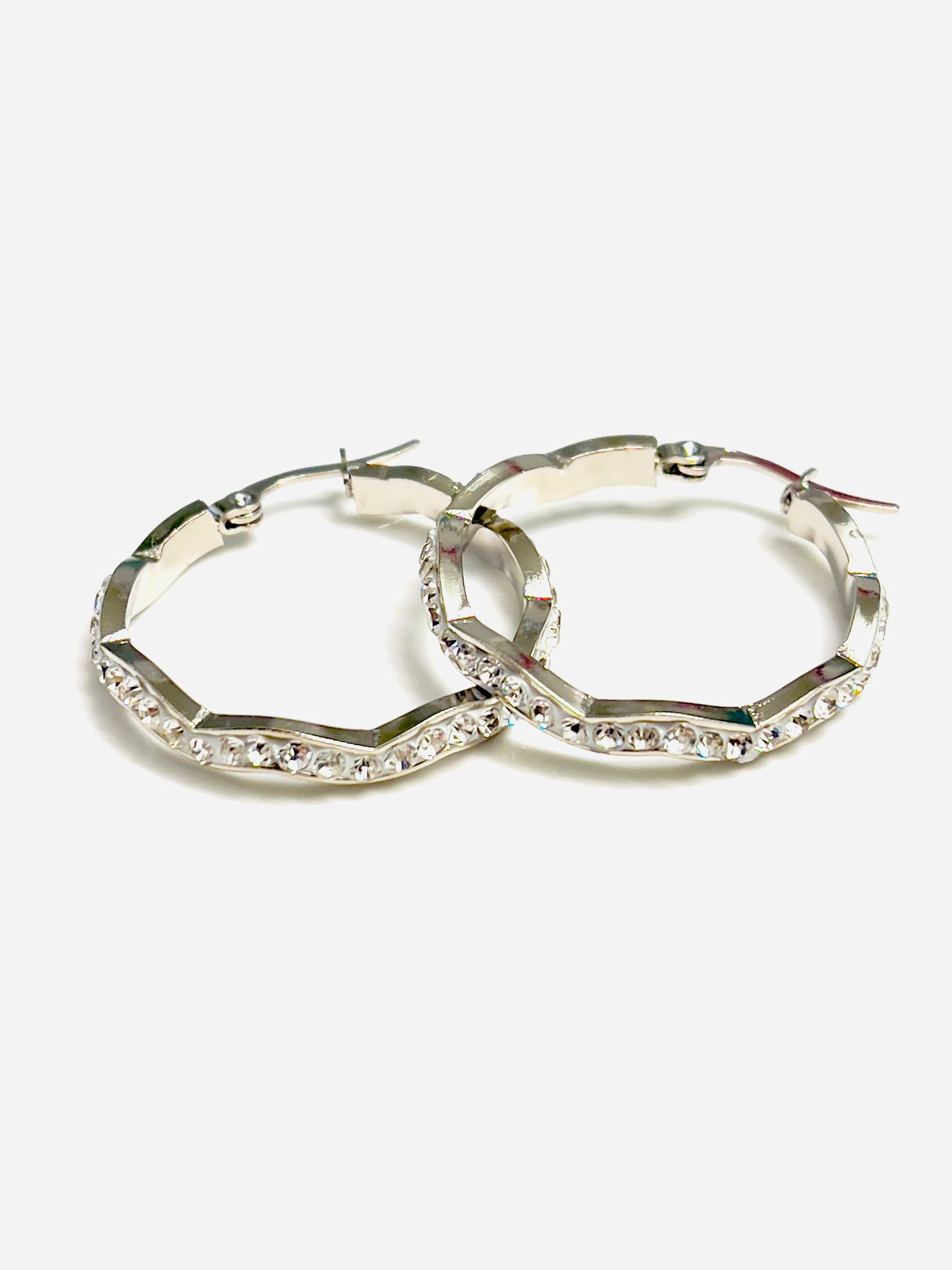 Tessa Rhinestone Wave Hoops