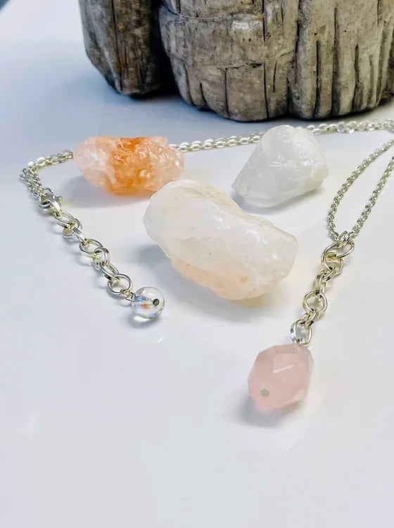 Rose Quartz Dangle Necklace