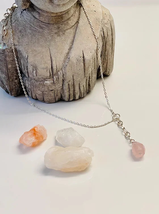 Rose Quartz Dangle Necklace