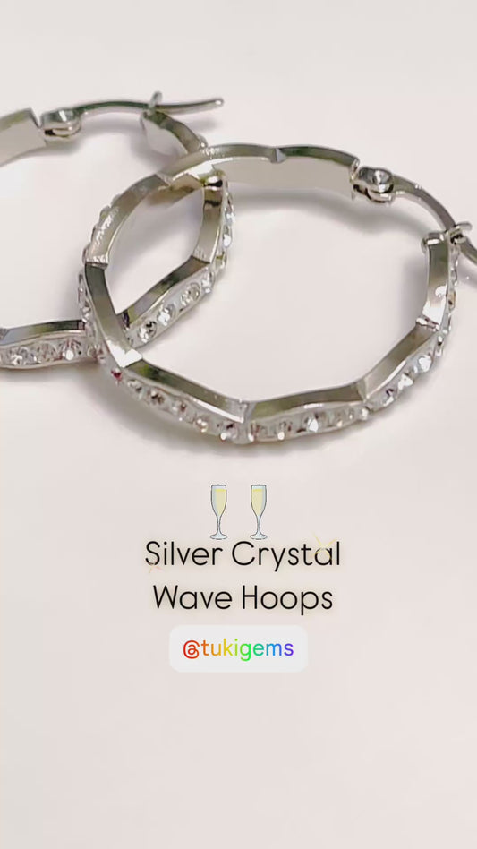 Tessa Rhinestone Wave Hoops